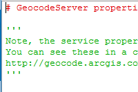 ArcGIS Online Geocode Service Property Reporter