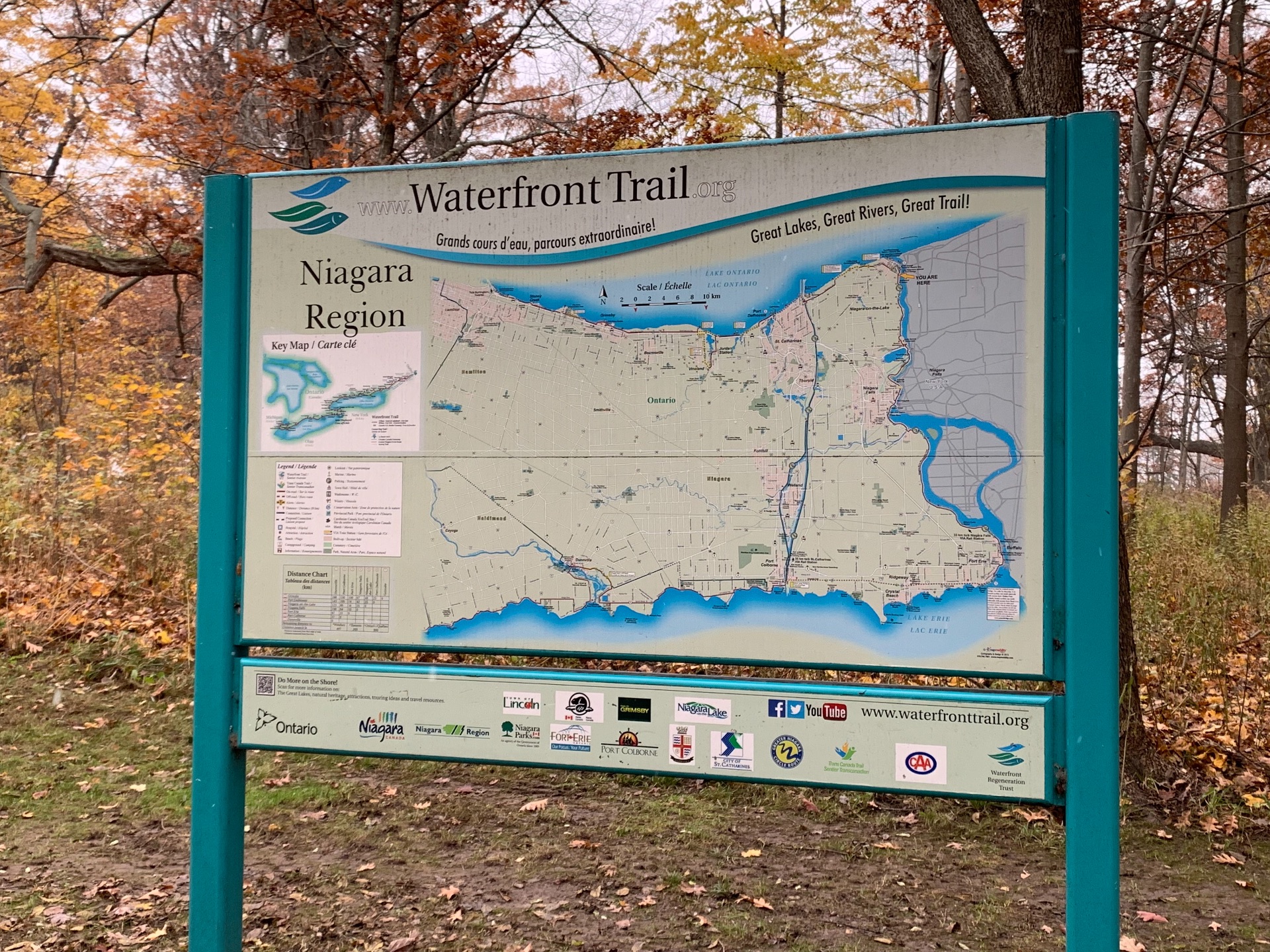 Waterfront Trail Distance Chart