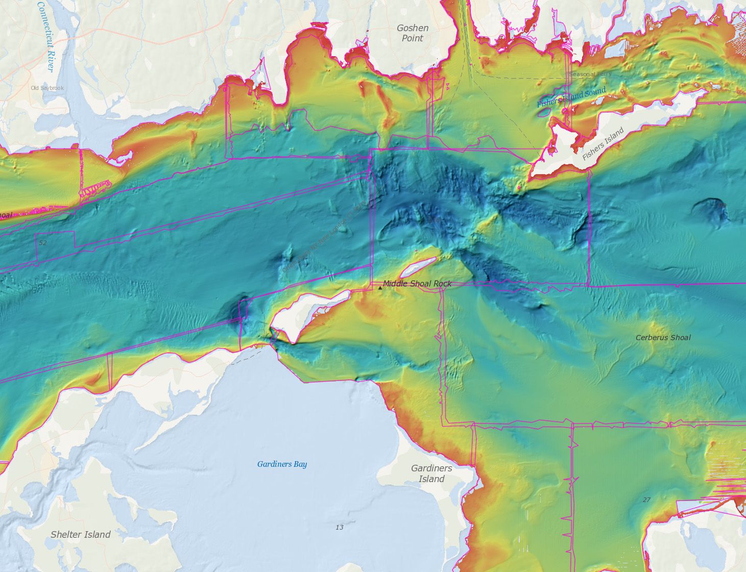 What Do The Colors Denote In A Bathymetric Chart