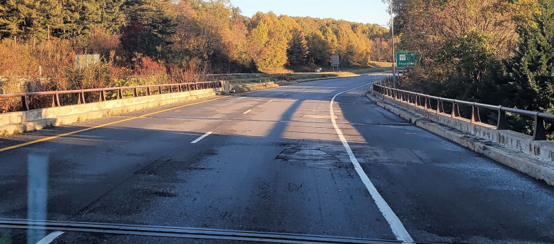 Northbound US 15 on the bridge. (November 2021)