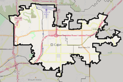 el cajon zip code map City Of El Cajon Maps el cajon zip code map