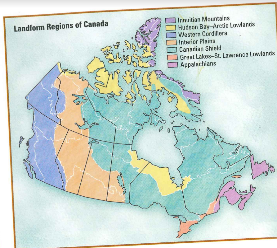 Canadian Landforms Map